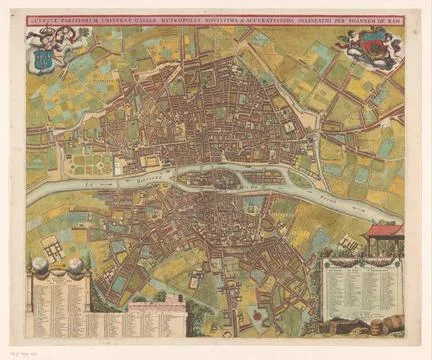 RECORD DATE NOT STATED  Map of Paris, Anonymous, Johannes de Ram, 1668 - B... Foto stock
