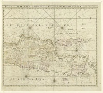 RECORD DATE NOT STATED  Map of the eastern part of Java, Adriaan Reeland, ... Stock Photos