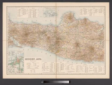 RECORD DATE NOT STATED  Map of Middle Java, Topographic Institution, 1907 ... Stock Photos