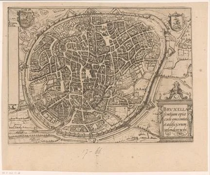 RECORD DATE NOT STATED  Map of Brussels, Anonymous, 1612 - 1648 print Map ... Stock Photos