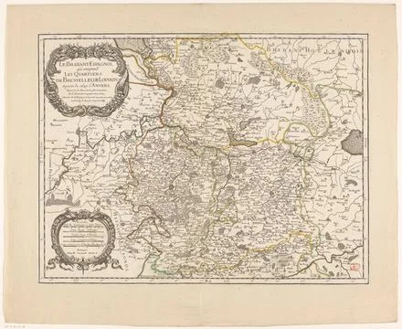 RECORD DATE NOT STATED  Map of the Quarters of Brussels, Leuven and Antwer... Stock Photos
