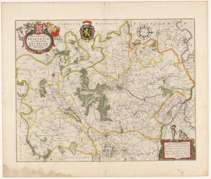 RECORD DATE NOT STATED  Map of the quarter of Brussels, part of the Duchy ... Stock Photos