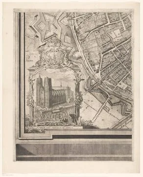 RECORD DATE NOT STATED  Map of Brussels (part left), Anonymous, After Nico... Stock Photos