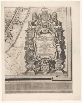 RECORD DATE NOT STATED  Map of Brussels (part bottom right), Anonymous, Af... Stock Photos