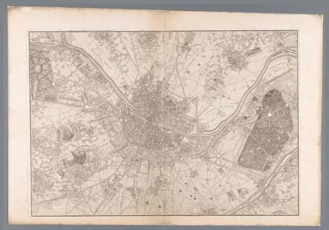 RECORD DATE NOT STATED  Map of Paris and its surroundings, Anonymous, 1740... Foto stock