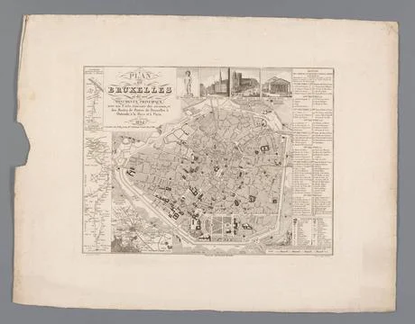RECORD DATE NOT STATED  Map of Brussels, Benoist, After Louis Jean Muller,... Stock Photos