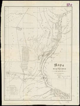 RECORD DATE NOT STATED Mapa de la provincia de Santa FeÌ, para los immigr. 写真素材