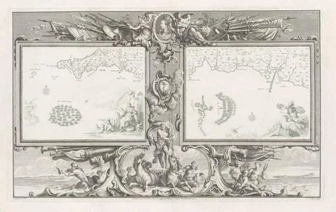 RECORD DATE NOT STATED  Maps of the Spanish Armada (16 and 21 July 1588), ... Stock Photos