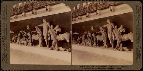 RECORD DATE NOT STATED Marbles from W. pediment - Temple of Zeus, Olympia ... Stock Photos