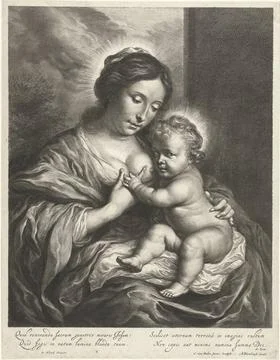 RECORD DATE NOT STATED  Maria with the child on the Borst, Cornelis van Da... Stock Photos