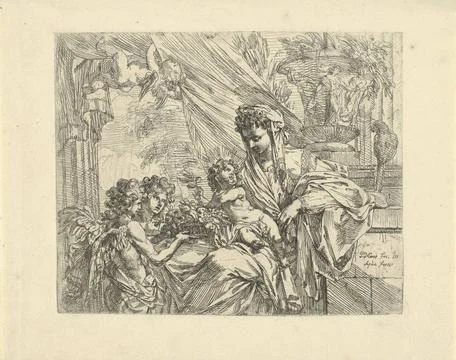 RECORD DATE NOT STATED  Maria with child worshiped by Engelen, Godfried Ma... Stock Photos