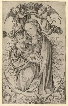 RECORD DATE NOT STATED  Martin Schongauer The Madonna on the crescent moon... Fotos Stock