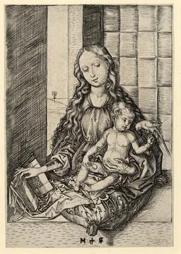 RECORD DATE NOT STATED  Martin Schongauer The Madonna with the parrot. Cop... Stock Photos