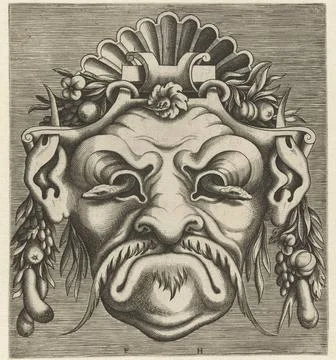 RECORD DATE NOT STATED  Mask with two snakes looking out of the eye socket... Stock Photos