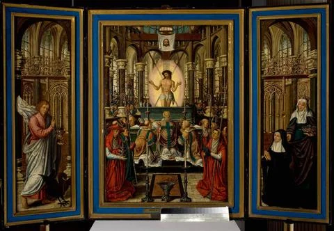 RECORD DATE NOT STATED  Mass triptych Grzegorz; left wing: You Jan Evangel... Stock Photos