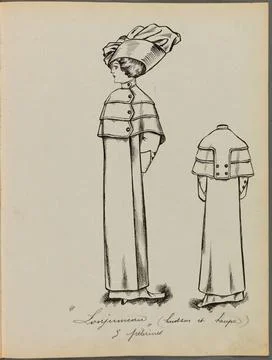 RECORD DATE NOT STATED  Max Max Furs. Model drawing . Ink on paper. 1911. ... 库存照片