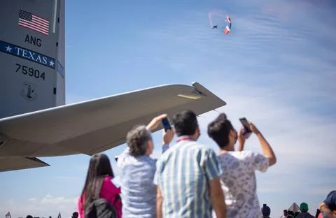 RECORD DATE NOT STATED A member of the Wings of Blue Parachute Team perfor... Stock Photos