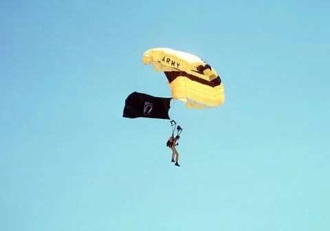 RECORD DATE NOT STATED A member of the Golden Knights Army parachute team ... Stock Photos