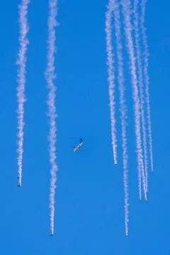 RECORD DATE NOT STATED Members of the U.S. Army Parachute Team jump from t... Stock Photos