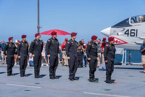 RECORD DATE NOT STATED Members of the U.S. Army Parachute Team line up for... Stock Photos