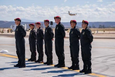 RECORD DATE NOT STATED Members of the U.S. Army Parachute Team present to ... Stock Photos