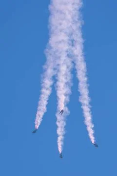 RECORD DATE NOT STATED Members of the U.S. Army Parachute Team in free fal... Stock Photos