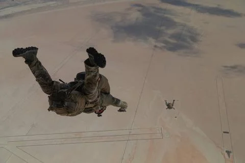 RECORD DATE NOT STATED Members of the U.S. Air Force Test Parachute Team, ... Foto stock