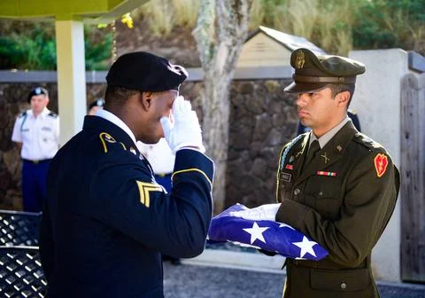 RECORD DATE NOT STATED  Members of a U.S. Army flag detail assigned to the... Stock Photos