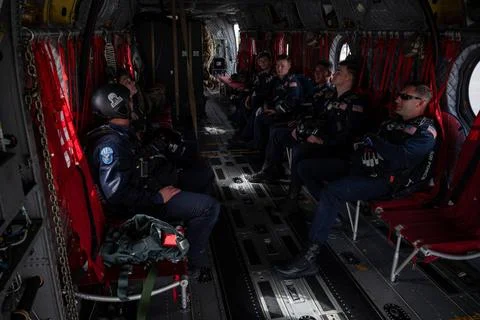 RECORD DATE NOT STATED  Members of the U.S. Air Force Parachute Team Wings... Stock Photos