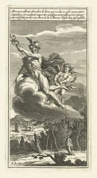 RECORD DATE NOT STATED  Mercury and Cupido on a cloud, Andries van Buysen ... Stock Photos