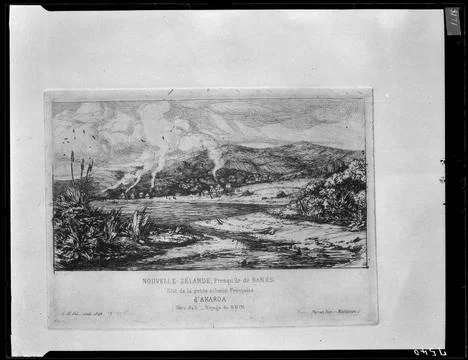 RECORD DATE NOT STATED  Meryon, Charles ; Akaroa, 1845 (etching) nitrate c... Stock Photos