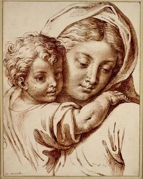 RECORD DATE NOT STATED  Michel Corneille d.J. The child of Jesus hugs the ... Stock Photos