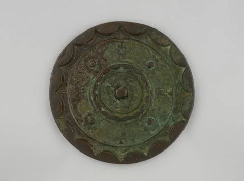 RECORD DATE NOT STATED  Mirror (common name). Copper alloy. Dark gray pati... Stock Photos