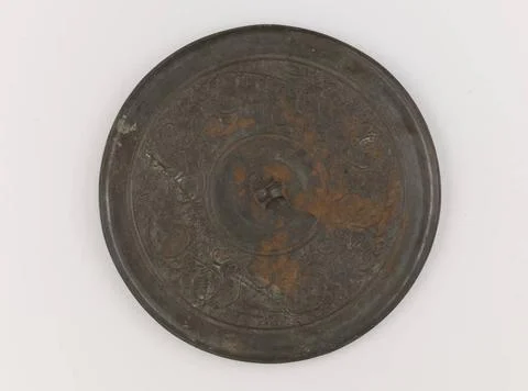 RECORD DATE NOT STATED  Mirror. Bronze, China, Han dynasty (206 BC AP.J.-C... Stock Photos