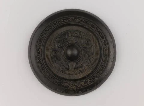 RECORD DATE NOT STATED  Mirror. Bronze, China, Han dynasty (206 BC AP.J.-C... Stock Photos