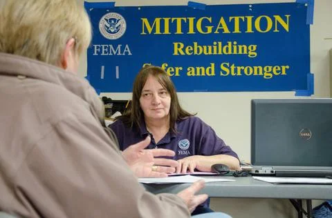 RECORD DATE NOT STATED Mitigation available at Disaster Recovery Center. N... Stock Photos