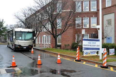RECORD DATE NOT STATED A Mobile Disaster Recovery Center Opened in Norwalk... Stock Photos