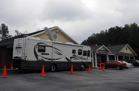 RECORD DATE NOT STATED Mobile Disaster Recovery Center Vehicle at Disaster... Stock Photos