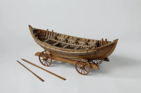 RECORD DATE NOT STATED  Model of a lifeboat on a wagon, anonymous, 1808 sh... Stock Photos