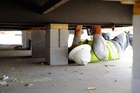 RECORD DATE NOT STATED modular building assembly. Mississippi Severe Storm... Fotos de archivo