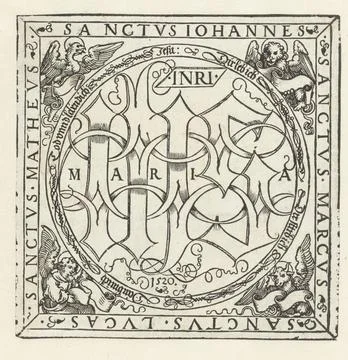 RECORD DATE NOT STATED  Monogram of Christ, Albrecht Dürer (School of), 15.. 스톡 사진