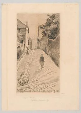 RECORD DATE NOT STATED  Mont-Cenis street, Montmartre, Paris; DelÃ¢tre, Eu. Foto stock