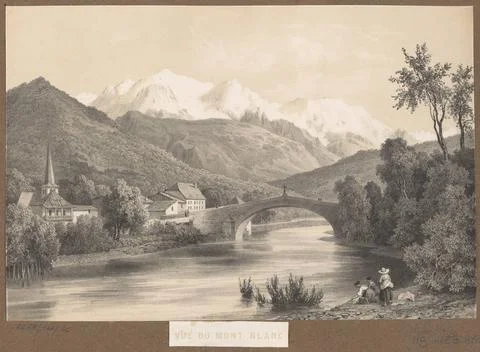 RECORD DATE NOT STATED  Mont Blanc view; Lemercier, Benard et Cie (Paris; ... Stock Photos