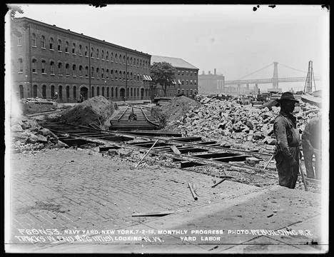 RECORD DATE NOT STATED  Monthly Progress Photo, Rebuilding Railroad Tracks... Foto stock