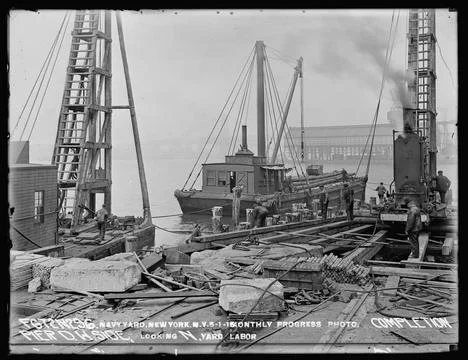 RECORD DATE NOT STATED  Monthly Progress Photo, Completion Pier D West Sid... Stock Photos