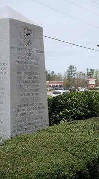 RECORD DATE NOT STATED A monument commemorates the first mass parachute ju... Stock Photos