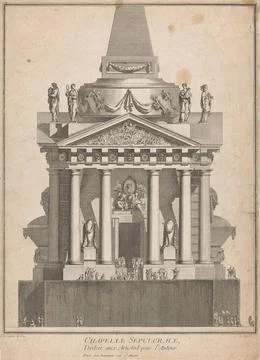 RECORD DATE NOT STATED  Monument puts Portico, pediment in Obelisk, Le Can... Stock Photos