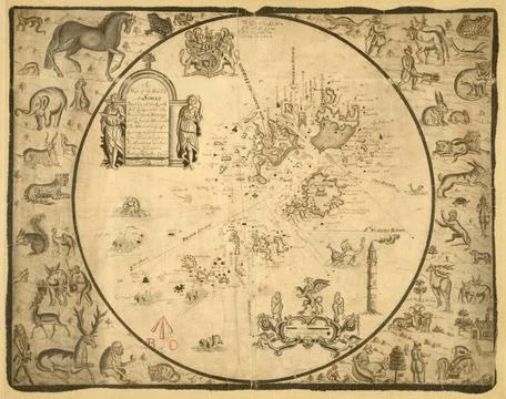 RECORD DATE NOT STATED  MPH1-368 Scilly Isles, 1707 Description: A map of ... Stock Photos
