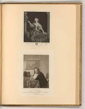 RECORD DATE NOT STATED  N. Thomas (Engraver) Young woman feeds a parrot; Y... Foto stock