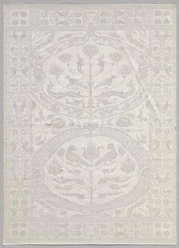 RECORD DATE NOT STATED  Napkin with birds in wreaths, anonymous, c. 1590 -... Foto stock